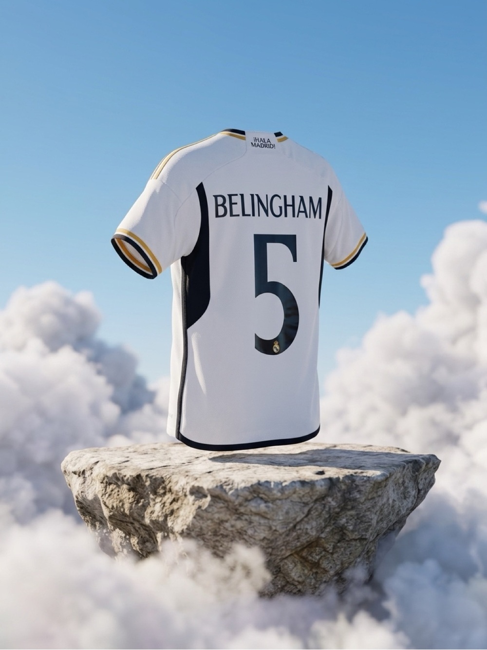 adidas White & Black Bellingham #5 Football Jersey